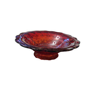 Tiara Glass Constellation 11 1/2" Sunset Amberina 10073 Console Bowl 1977